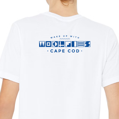 White Wake Up with Woolfies Nautical Flags T-Shirt